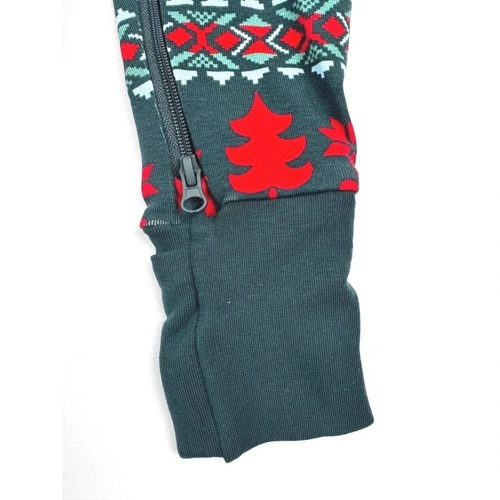 Hanna Andersson Baby Zip Sleeper Dear Deer On Green 0-3M‎